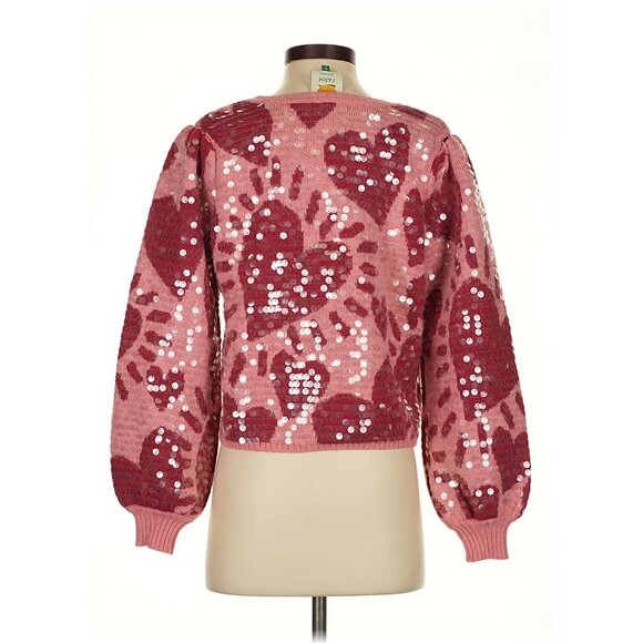 Farm Rio Heart Sequin Crewneck Sweater - Picture 3 of 6